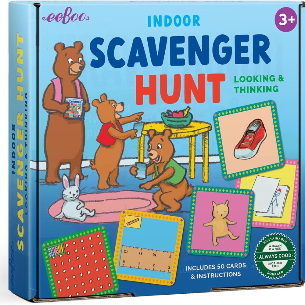 eeBoo Indoor Scavenger Hunt, Looking & Thinking, Includes 50 Cards, Ages 3+, NWT
